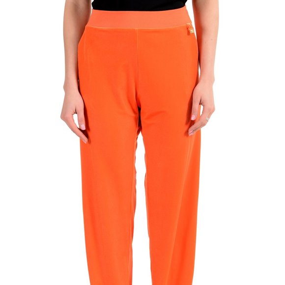 orange velour pants
